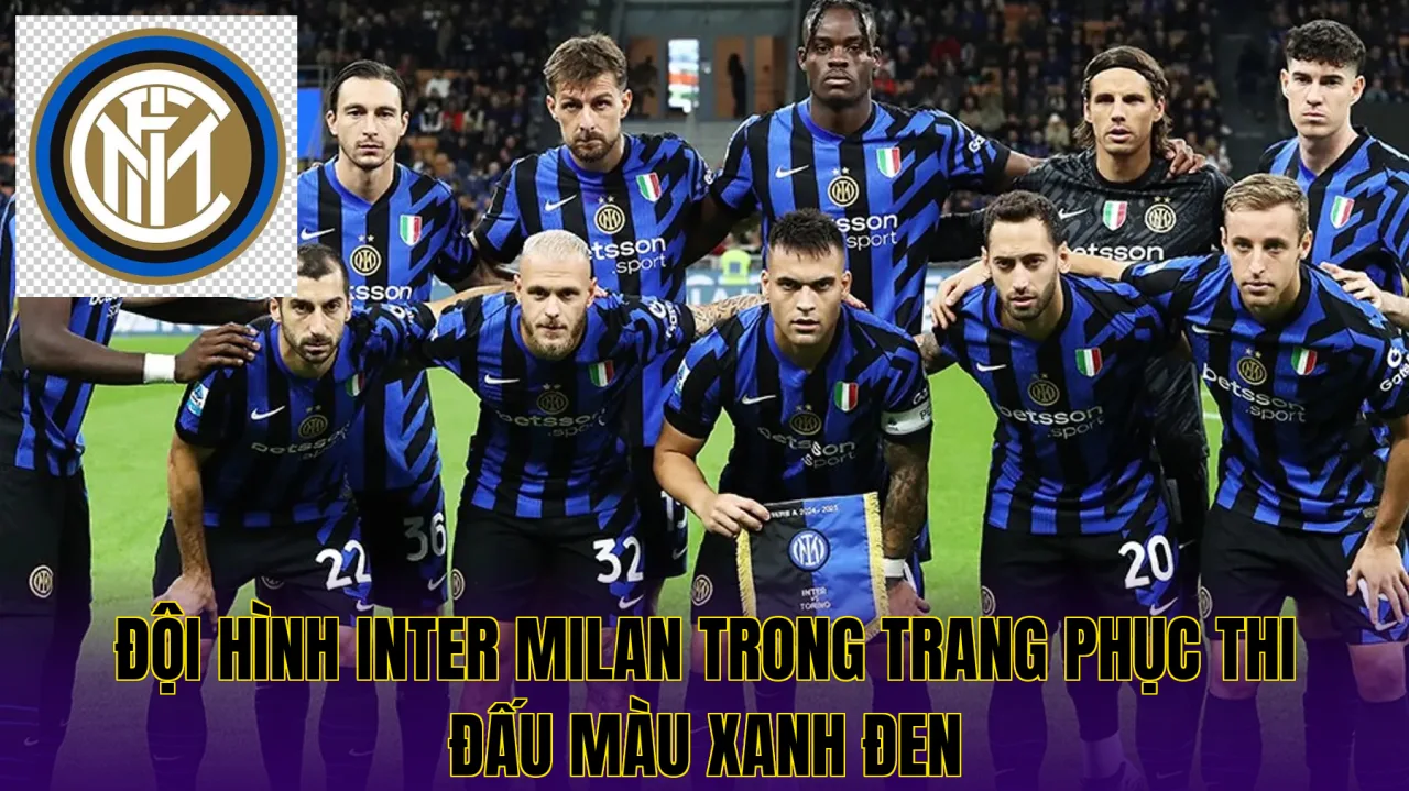 Đội hình Inter Milan trong trang phục thi đấu màu xanh đen