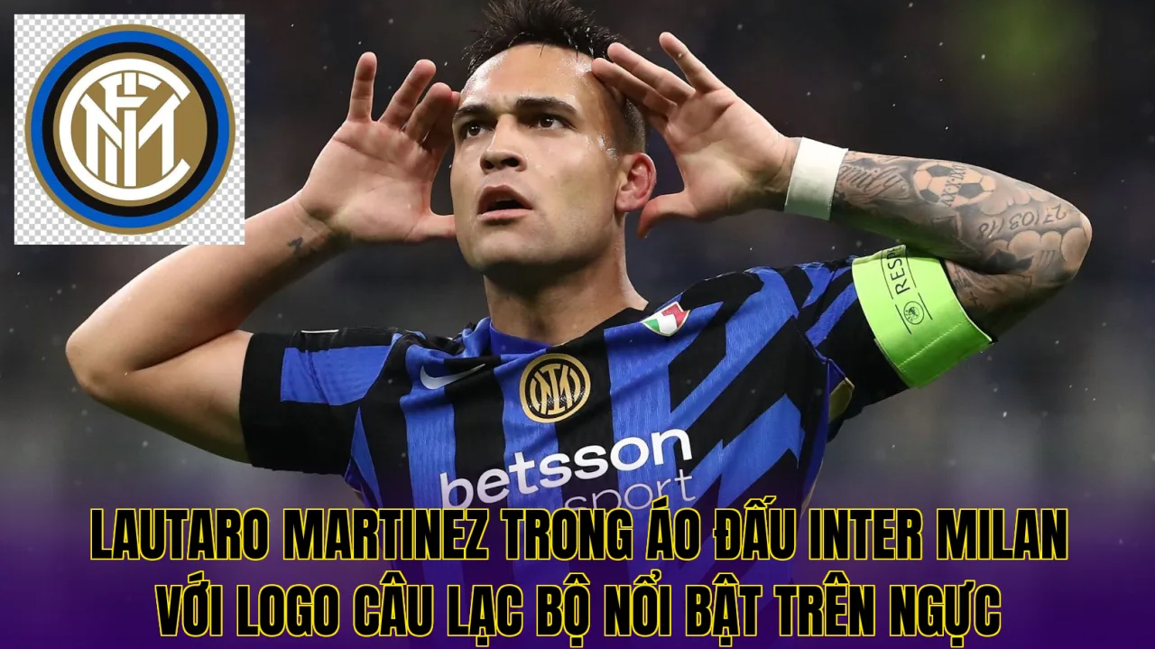 Lautaro Martinez trong áo đấu Inter Milan với logo câu lạc bộ nổi bật trên ngực