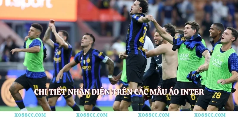 Chi tiết nhận diện trên các mẫu áo Inter